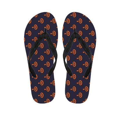 Orange Bullseye Target Pattern Print Flip Flops