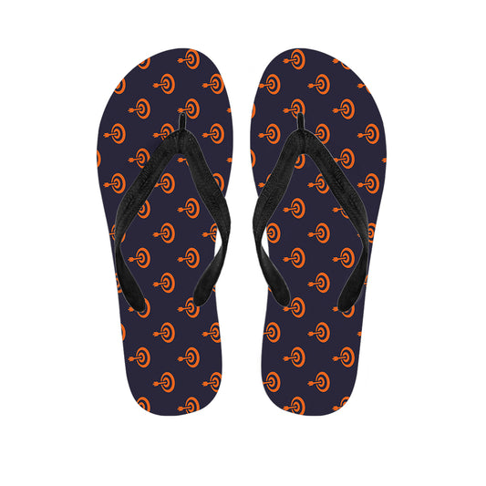 Orange Bullseye Target Pattern Print Flip Flops