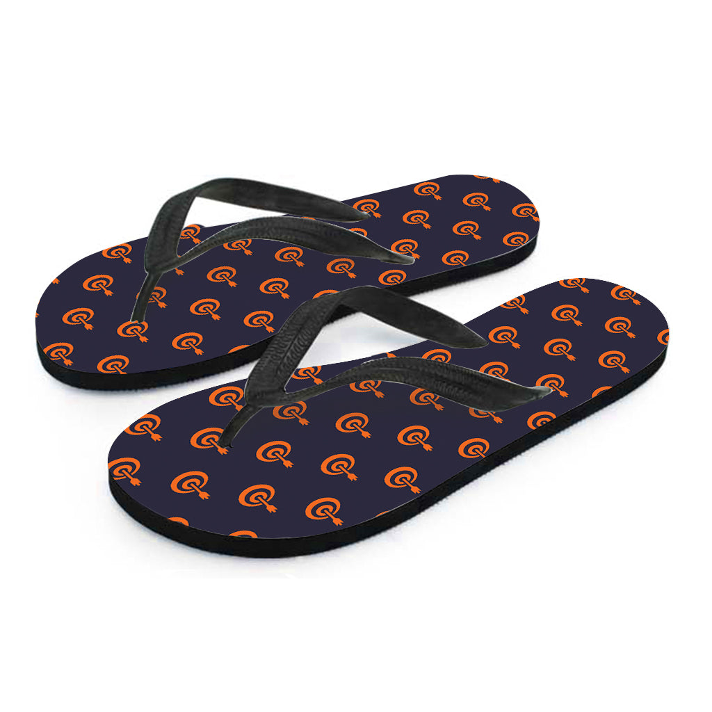 Orange Bullseye Target Pattern Print Flip Flops