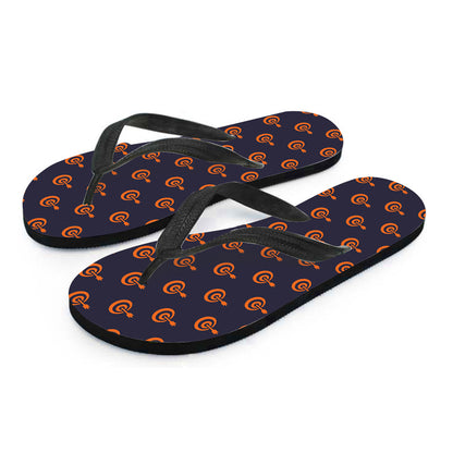 Orange Bullseye Target Pattern Print Flip Flops