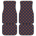 Orange Bullseye Target Pattern Print Front and Back Car Floor Mats