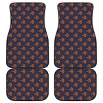 Orange Bullseye Target Pattern Print Front and Back Car Floor Mats