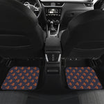 Orange Bullseye Target Pattern Print Front and Back Car Floor Mats