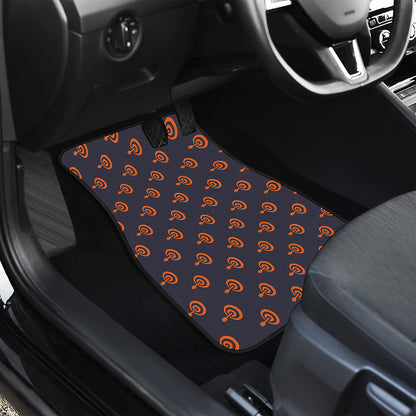 Orange Bullseye Target Pattern Print Front and Back Car Floor Mats