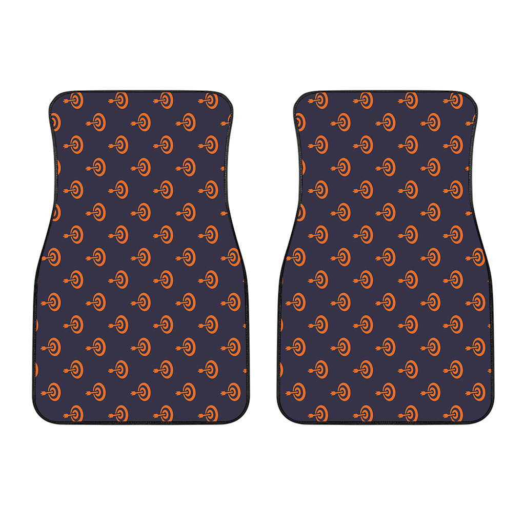 Orange Bullseye Target Pattern Print Front Car Floor Mats