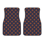 Orange Bullseye Target Pattern Print Front Car Floor Mats