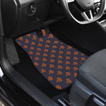Orange Bullseye Target Pattern Print Front Car Floor Mats