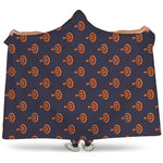 Orange Bullseye Target Pattern Print Hooded Blanket
