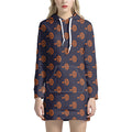 Orange Bullseye Target Pattern Print Pullover Hoodie Dress