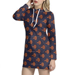 Orange Bullseye Target Pattern Print Hoodie Dress