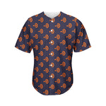 Orange Bullseye Target Pattern Print Men's Baseball Jersey
