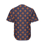 Orange Bullseye Target Pattern Print Men's Baseball Jersey