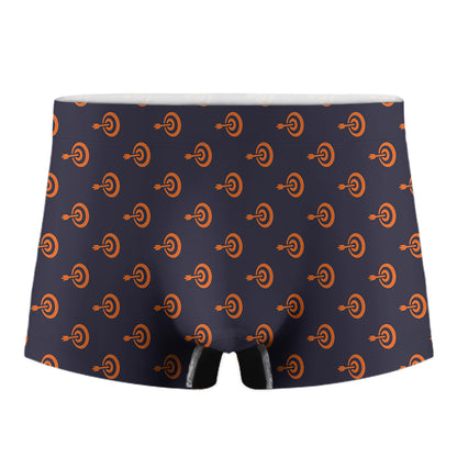 Orange Bullseye Target Pattern Print Men's Boxer Briefs