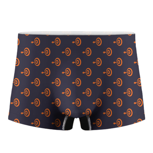 Orange Bullseye Target Pattern Print Men's Boxer Briefs