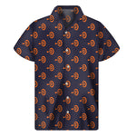 Orange Bullseye Target Pattern Print Men's Short Sleeve Shirt