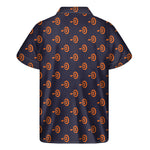 Orange Bullseye Target Pattern Print Men's Short Sleeve Shirt