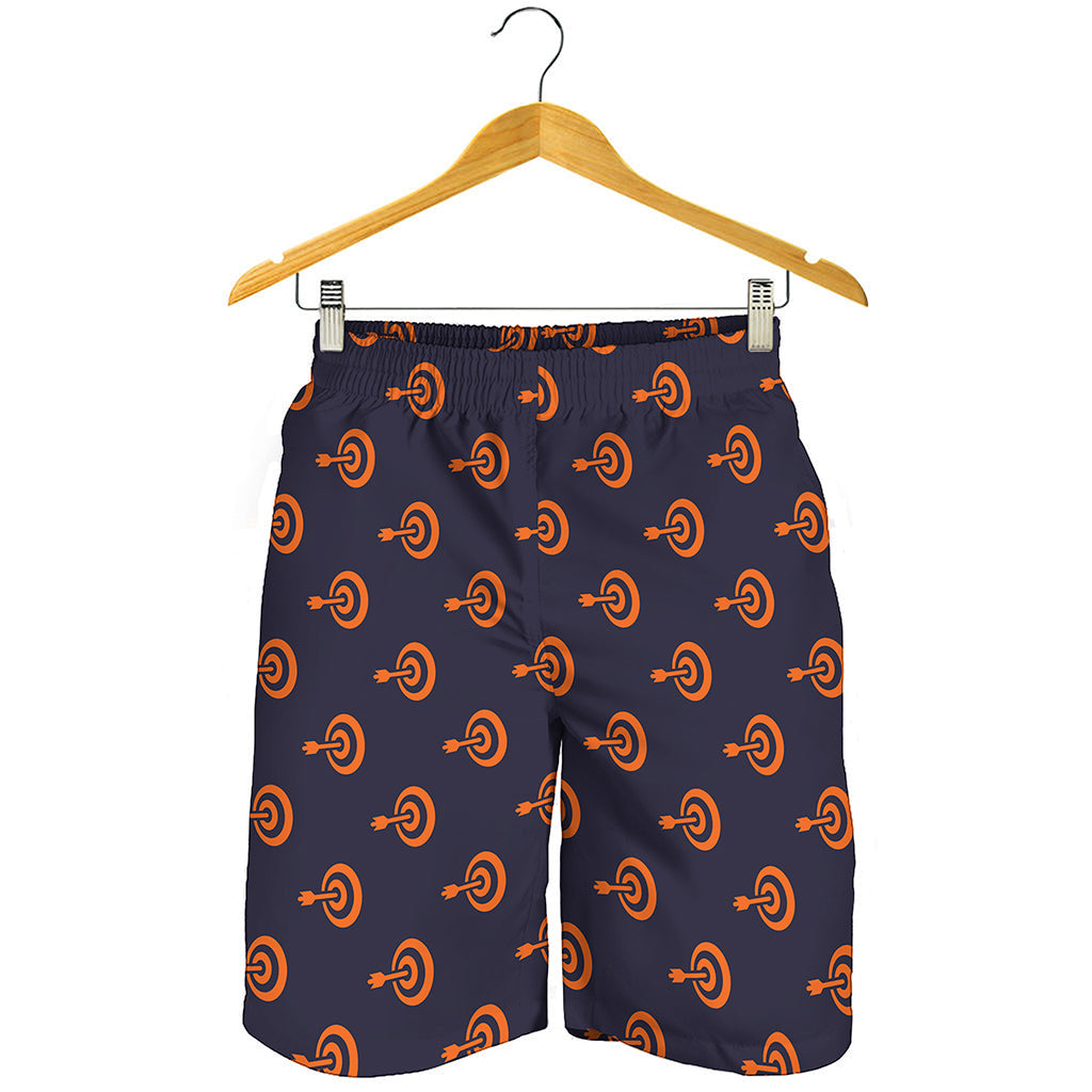 Orange Bullseye Target Pattern Print Men's Shorts
