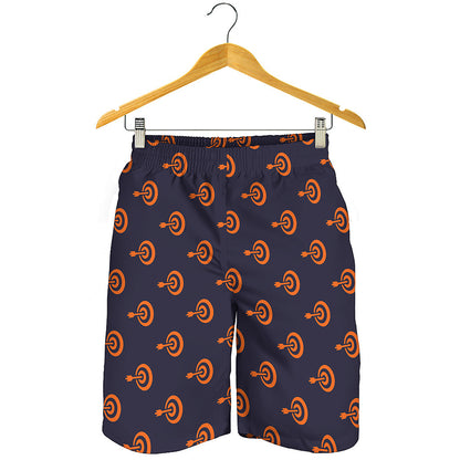 Orange Bullseye Target Pattern Print Men's Shorts