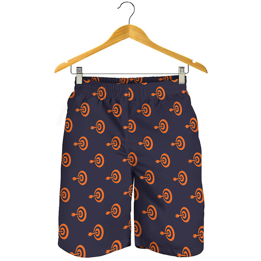 Orange Bullseye Target Pattern Print Men's Shorts
