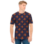Orange Bullseye Target Pattern Print Men's T-Shirt