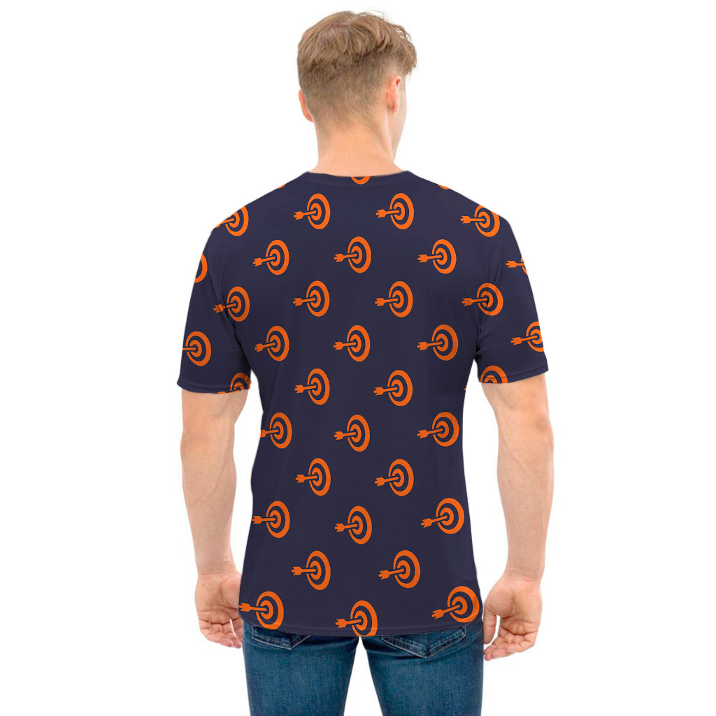 Orange Bullseye Target Pattern Print Men's T-Shirt