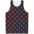 Orange Bullseye Target Pattern Print Men's Tank Top