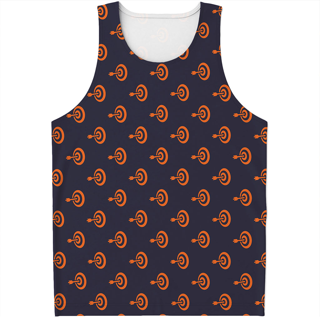 Orange Bullseye Target Pattern Print Men's Tank Top