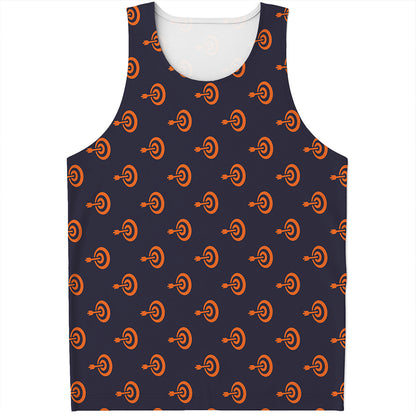 Orange Bullseye Target Pattern Print Men's Tank Top