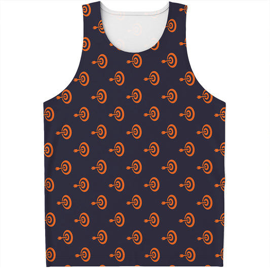 Orange Bullseye Target Pattern Print Men's Tank Top