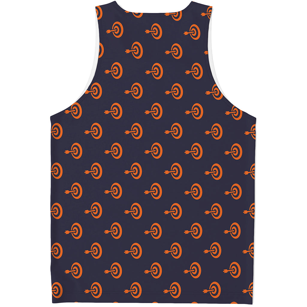 Orange Bullseye Target Pattern Print Men's Tank Top