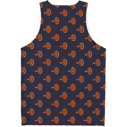 Orange Bullseye Target Pattern Print Men's Tank Top