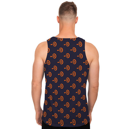 Orange Bullseye Target Pattern Print Men's Tank Top