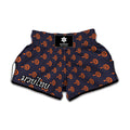 Orange Bullseye Target Pattern Print Muay Thai Boxing Shorts
