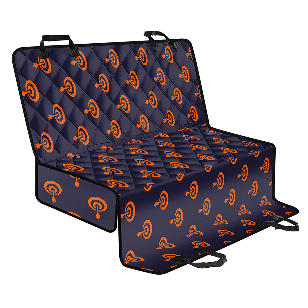 Orange Bullseye Target Pattern Print Pet Car Back Seat Cover