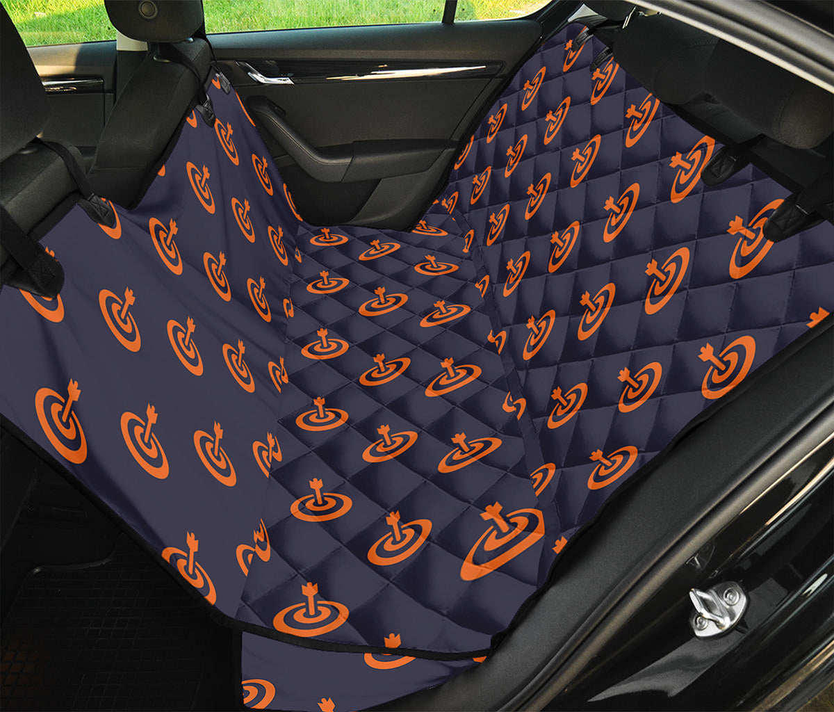 Orange Bullseye Target Pattern Print Pet Car Back Seat Cover