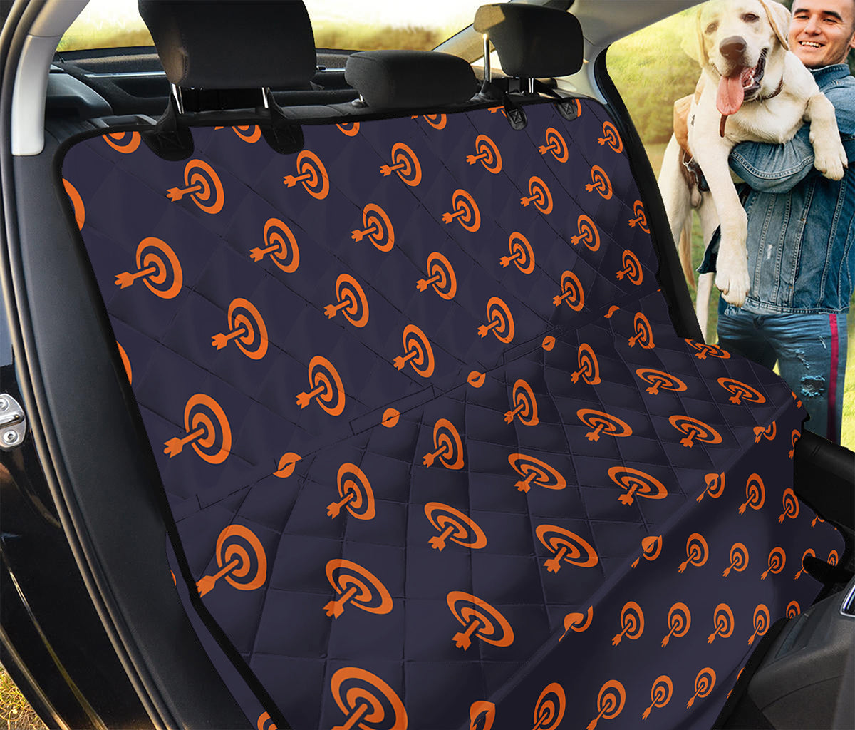 Orange Bullseye Target Pattern Print Pet Car Back Seat Cover