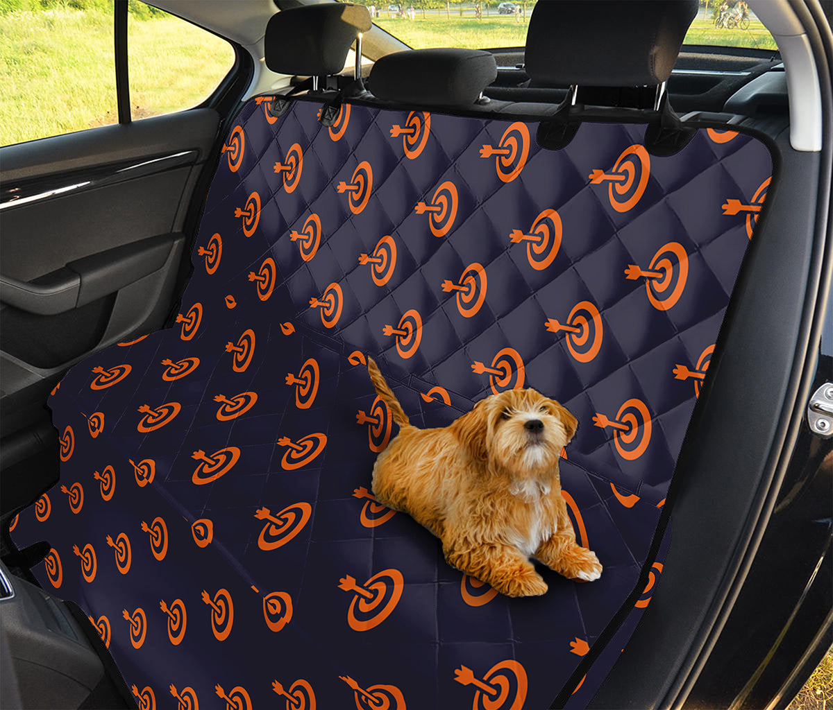 Orange Bullseye Target Pattern Print Pet Car Back Seat Cover