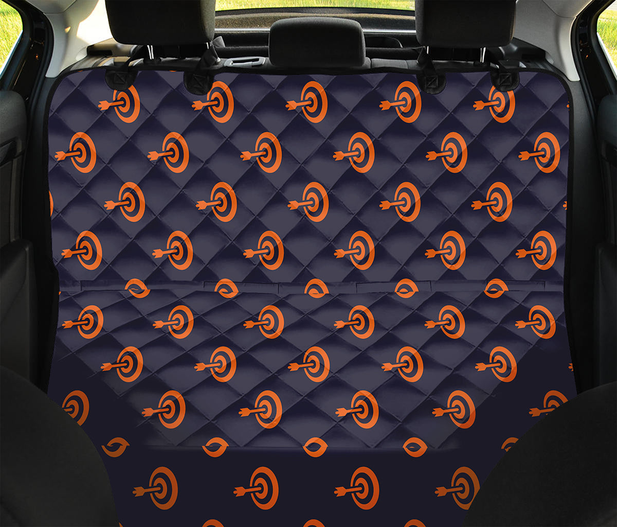 Orange Bullseye Target Pattern Print Pet Car Back Seat Cover