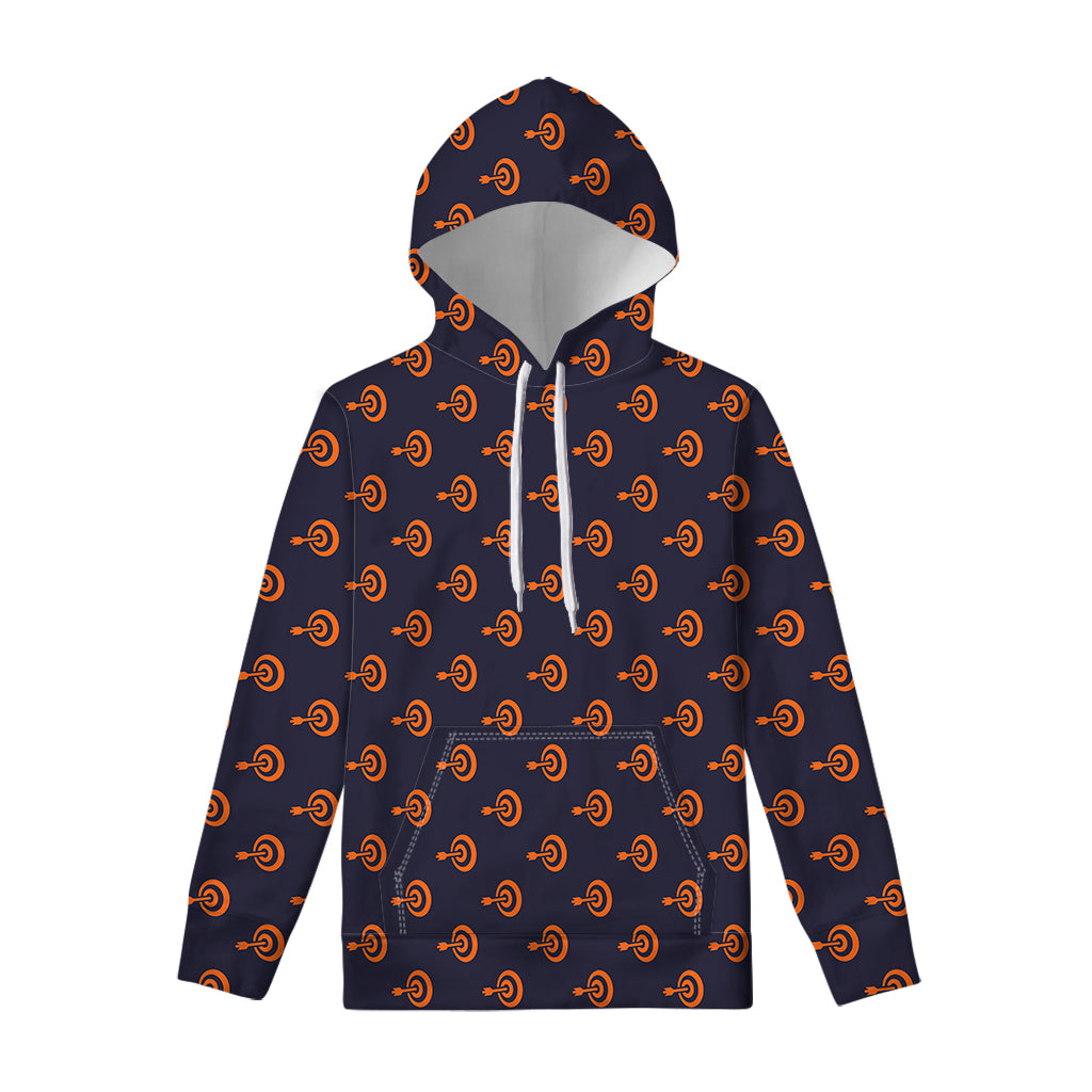 Orange Bullseye Target Pattern Print Pullover Hoodie