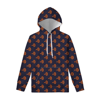 Orange Bullseye Target Pattern Print Pullover Hoodie