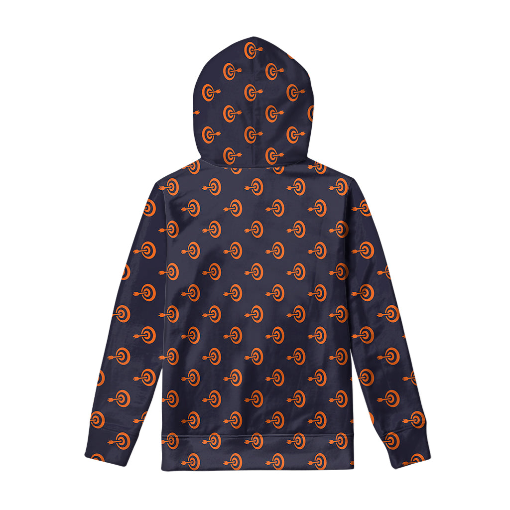 Orange Bullseye Target Pattern Print Pullover Hoodie
