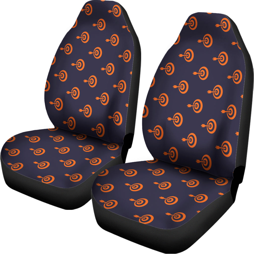 Orange Bullseye Target Pattern Print Universal Fit Car Seat Covers