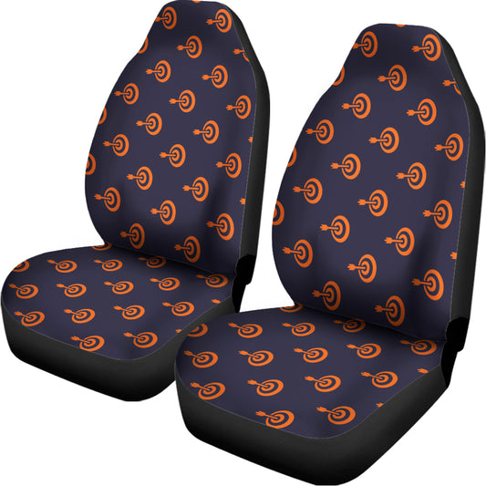 Orange Bullseye Target Pattern Print Universal Fit Car Seat Covers
