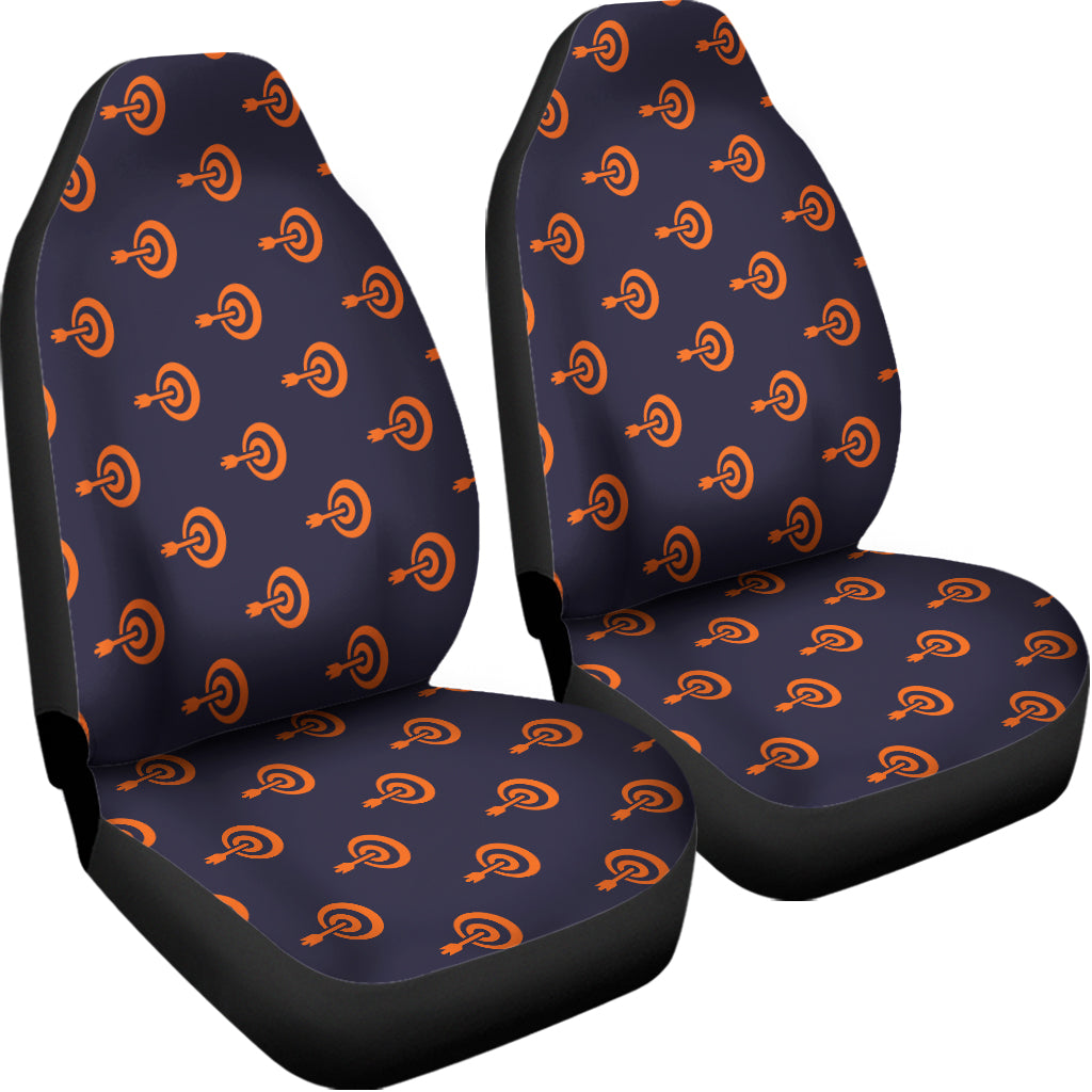 Orange Bullseye Target Pattern Print Universal Fit Car Seat Covers