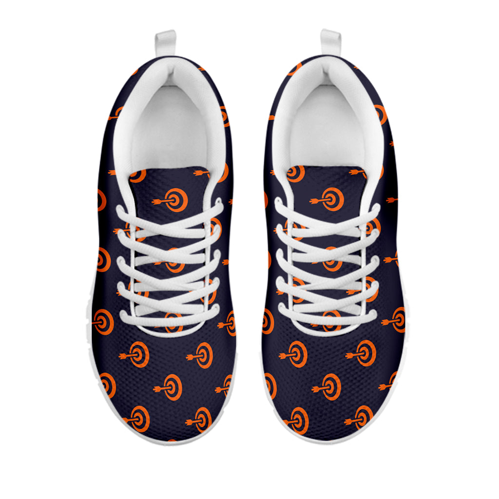 Orange Bullseye Target Pattern Print White Sneakers