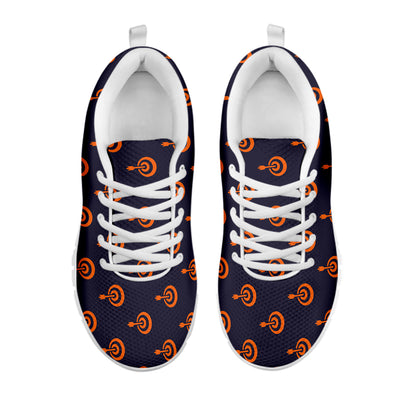 Orange Bullseye Target Pattern Print White Sneakers
