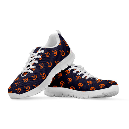 Orange Bullseye Target Pattern Print White Sneakers