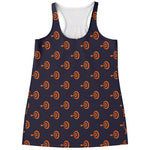Orange Bullseye Target Pattern Print Women's Racerback Tank Top