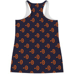 Orange Bullseye Target Pattern Print Women's Racerback Tank Top