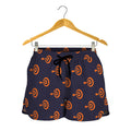 Orange Bullseye Target Pattern Print Women's Shorts
